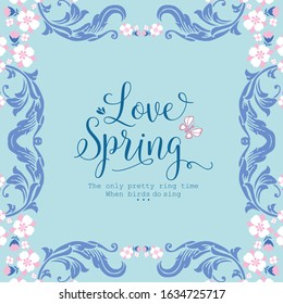 Crowd of seamless leaf and flower frame, for love spring invitation card concept. Vector