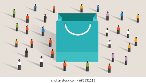 Crowd Shopping Sale Paper Bag Buy Gift Purchase Marketing Segmentation