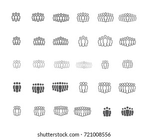 Crowd Signs. People Group Vector Icon Set. People Symbols For Info Graphics, Logo, Design.