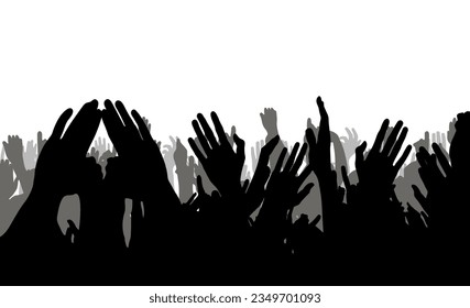Crowd silhouette on white background