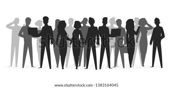 群集のシルエット 人々は影の若い友達の少年の大人数がビジネスマンのシルエットを描いている ベクターイラスト黒いシェイプ のベクター画像素材 ロイヤリティフリー