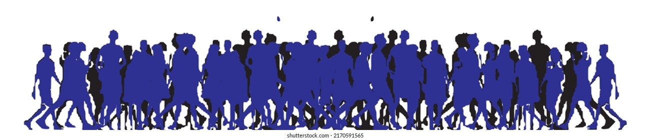 The crowd silhouette vector illustration