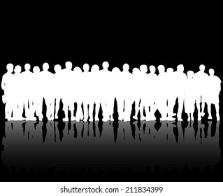 crowd silhouettes