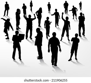 crowd silhouettes