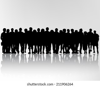 crowd silhouettes