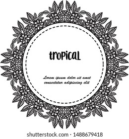 Crowd of spring flower frame, decoration celebration of tropical cards. Vector