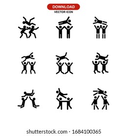 crowd surfing icon or logo isolated sign symbol vector illustration - Colletion of higt quality black style vector icons

