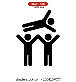 crowd surfing icon or logo isolated sign symbol vector illustration - high quality black style vector icons
