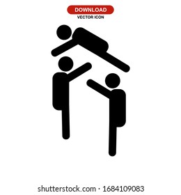 crowd surfing icon or logo isolated sign symbol vector illustration - high quality black style vector icons
