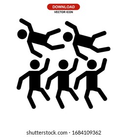 crowd surfing icon or logo isolated sign symbol vector illustration - high quality black style vector icons
