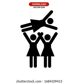 crowd surfing icon or logo isolated sign symbol vector illustration - high quality black style vector icons
