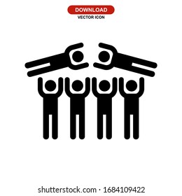 crowd surfing icon or logo isolated sign symbol vector illustration - high quality black style vector icons

