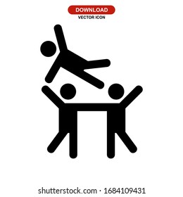 crowd surfing icon or logo isolated sign symbol vector illustration - high quality black style vector icons
