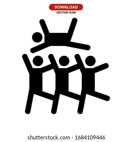 crowd surfing icon or logo isolated sign symbol vector illustration - high quality black style vector icons
