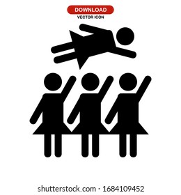 crowd surfing icon or logo isolated sign symbol vector illustration - high quality black style vector icons
