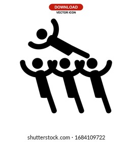 crowd surfing icon or logo isolated sign symbol vector illustration - high quality black style vector icons
