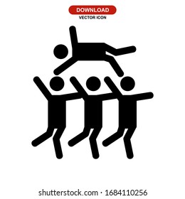 crowd surfing icon or logo isolated sign symbol vector illustration - high quality black style vector icons
