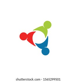 crowd three people logo, crowd symbol icon people