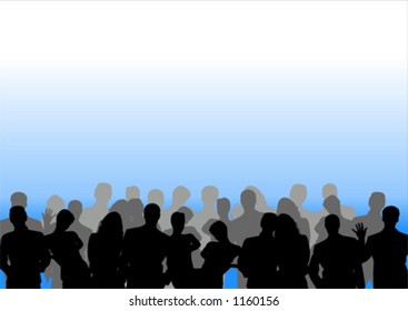 Crowd â€“ vector â€“ Add your text. Scalable. Change the colors as you wish.