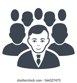Crowd vector icon. Flat smooth blue symbol. Pictogram is isolated on a white background. Designed for web and software interfaces.