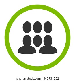 Crowd vector icon. Style is bicolor flat rounded symbol, eco green and gray colors, rounded angles, white background.