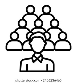 Crowd Vector Line Icon Design