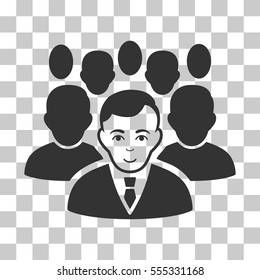 Crowd vector pictogram. Illustration style is flat iconic gray symbol on a chess transparent background.