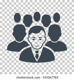 Crowd vector pictogram. Illustration style is flat iconic smooth blue symbol on a chess transparent background.