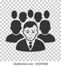 Crowd vector pictograph. Illustration style is flat iconic gray symbol on a chess transparent background.