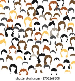 Crowd. Workers group, people in parade or in protest. Flat style. Vector background. Social community pattern of diverse people group in modern style