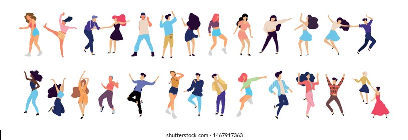 Crowd Young People Characters Big Set Stock Vector (Royalty Free ...