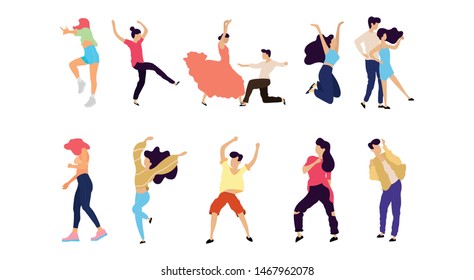 Crowd Young People Dancing Club Characters Stock Vector (Royalty Free ...