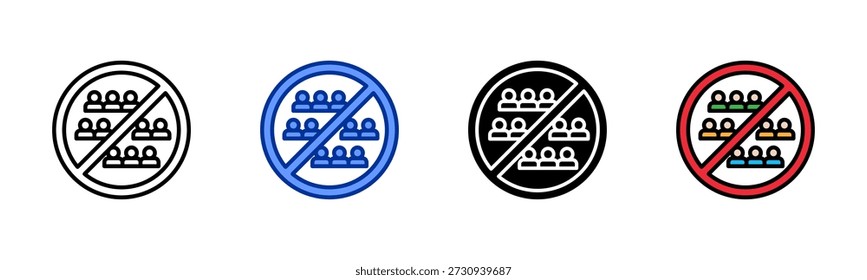 Crowded Exposure icon set multiple style collection