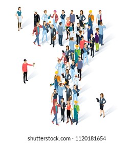 Cifras de tipo vectorial de personas isométricas entrecruzadas.    Hombres y mujeres de diversos personajes y profesiones. Figura 7.