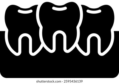 Crowded Teeth Icon Element For Design