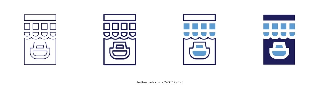 Crowdfunded ecommerce icon in 4 different styles. Thin Line, Line, Bold Line, Duotone. Duotone style. Editable stroke.