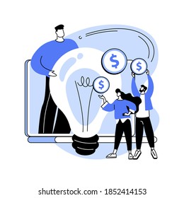 Crowdfunding abstract concept vector illustration. Crowdsourcing project, alternative financing, raise money in internet, fundraising platform, collect donations, business venture abstract metaphor.