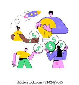 Crowdfunding abstract concept vector illustration. Crowdsourcing project, alternative financing, raise money in internet, fundraising platform, collect donations, business venture abstract metaphor.