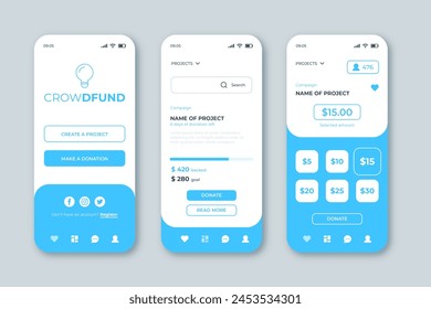 Crowdfunding concepto App diseño de Vector en eps 10
