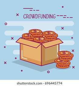 crowdfunding business cooperation box coin dollar money