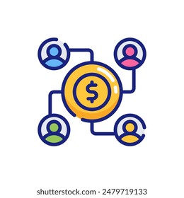 Crowdfunding for Charity Support Vector Icon