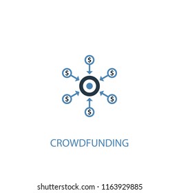 Crowdfunding concept 2 colored icon. Simple blue element illustration. Crowdfunding concept symbol design from Crowdfunding set. Can be used for web and mobile UI/UX