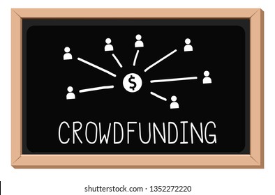 crowdfunding concept, blackboard 