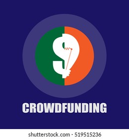 Crowdfunding concept vector icon