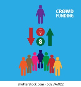 Crowdfunding concept vector illustration