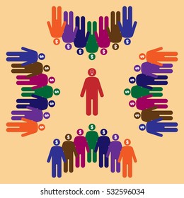 Crowdfunding concept vector illustration