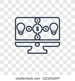 Crowdfunding concept vector linear icon isolated on transparent background, Crowdfunding concept transparency concept in outline style