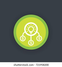 crowdfunding, contributions in idea icon
