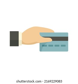 Crowdfunding credit card icon. Flat illustration of crowdfunding credit card vector icon isolated on white background