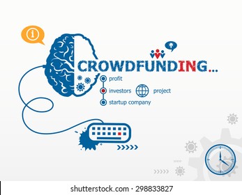 Crowdfunding design illustration concepts for business, consulting, finance, management, career.  